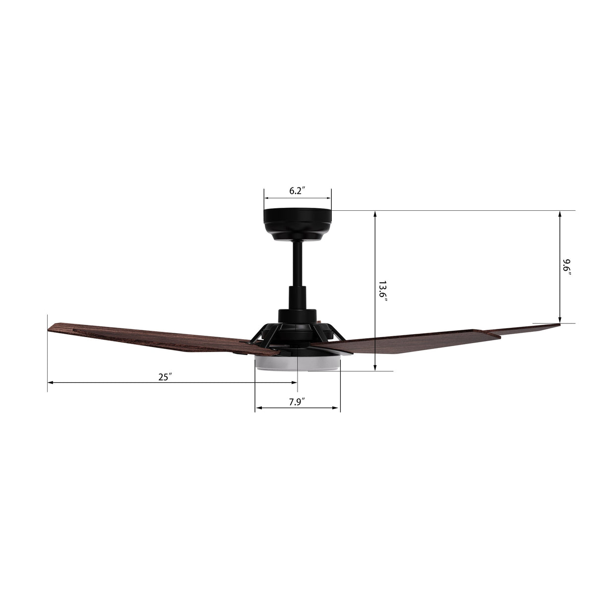 KAJ 52 In 5 Blade Smart Ceiling Fan With Integrated LED Lights With Google Home