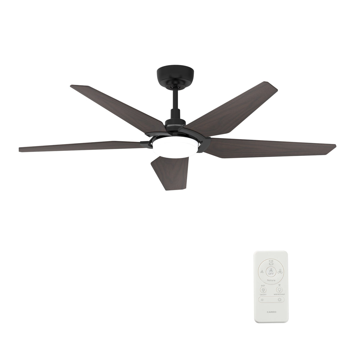 KAJ 52 In 5 Blade Smart Ceiling Fan With Integrated LED Lights With Google Home