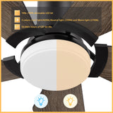 KAJ 52 inch 5-Blade Flush Mount Smart Ceiling Fan with LED Light & Remote