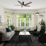 KAJ 52 inch 5-Blade Flush Mount Smart Ceiling Fan with LED Light & Remote