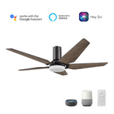 KAJ 52 inch 5-Blade Flush Mount Smart Ceiling Fan with LED Light & Remote