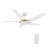 KAJ 52 In 5 Blade Smart Ceiling Fan With Integrated LED Lights With Google Home