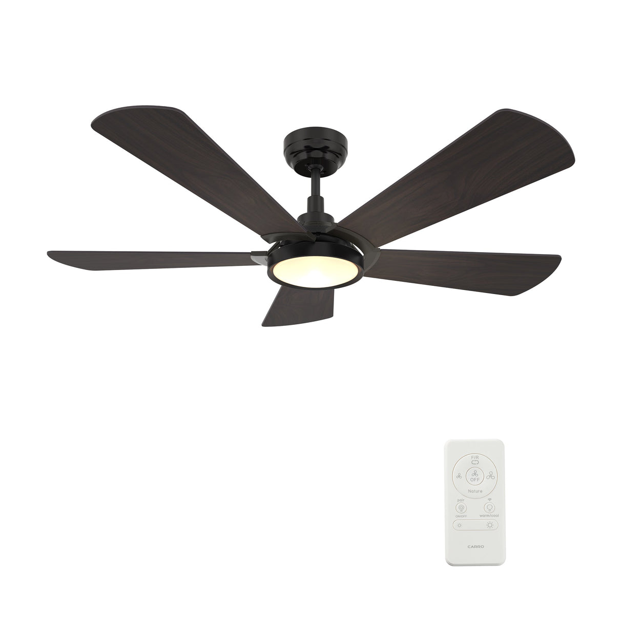 BRISA 52 In 5 Blade Smart Ceiling Fan With Integrated LED Lights With Google Home