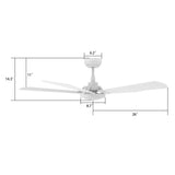 BRISA 52 In 5 Blade Smart Ceiling Fan With Integrated LED Lights With Google Home