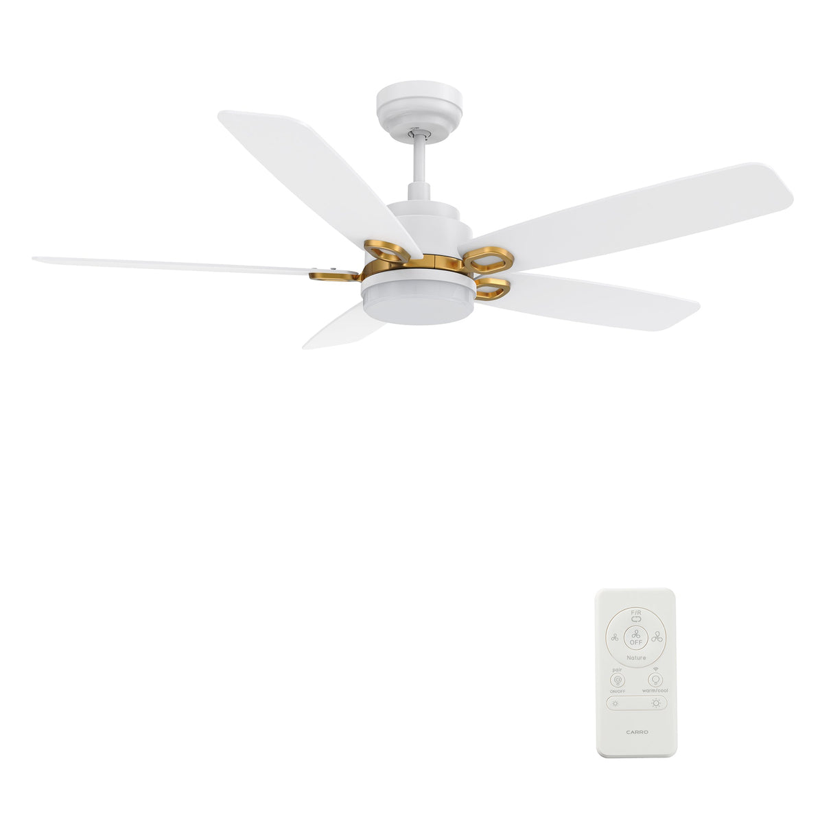 PEYTON 52 In 5 Blade Smart Ceiling Fan With Integrated LED Lights With Google Home
