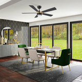 STOCKTON 52 In 5 Blade Smart Ceiling Fan With Integrated LED Lights With Google Home