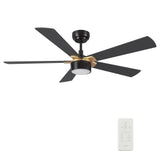 STOCKTON 52 In 5 Blade Smart Ceiling Fan With Integrated LED Lights With Google Home