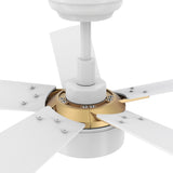 STOCKTON 52 In 5 Blade Smart Ceiling Fan With Integrated LED Lights With Google Home