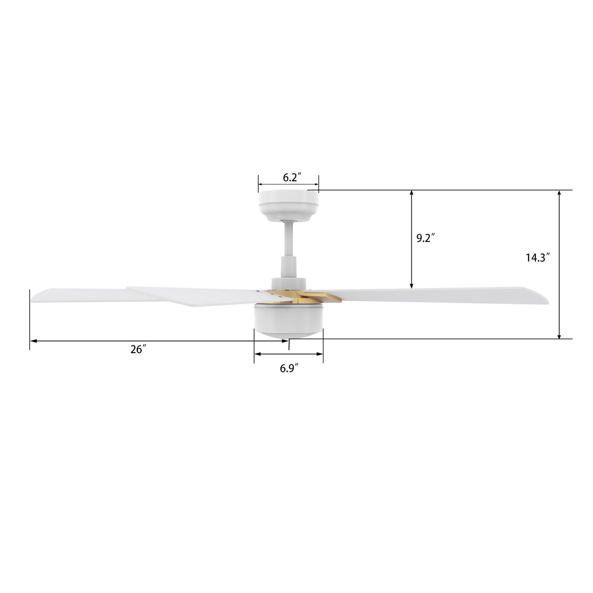STOCKTON 52 In 5 Blade Smart Ceiling Fan With Integrated LED Lights With Google Home