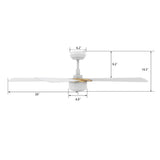 STOCKTON 52 In 5 Blade Smart Ceiling Fan With Integrated LED Lights With Google Home