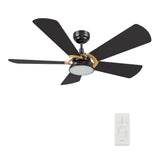 SAVILI 52 In 5 Blade Smart Ceiling Fan With Integrated LED Lights With Google Home