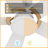 SAVILI 52 In 5 Blade Smart Ceiling Fan With Integrated LED Lights With Google Home