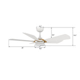 SAVILI 52 In 5 Blade Smart Ceiling Fan With Integrated LED Lights With Google Home
