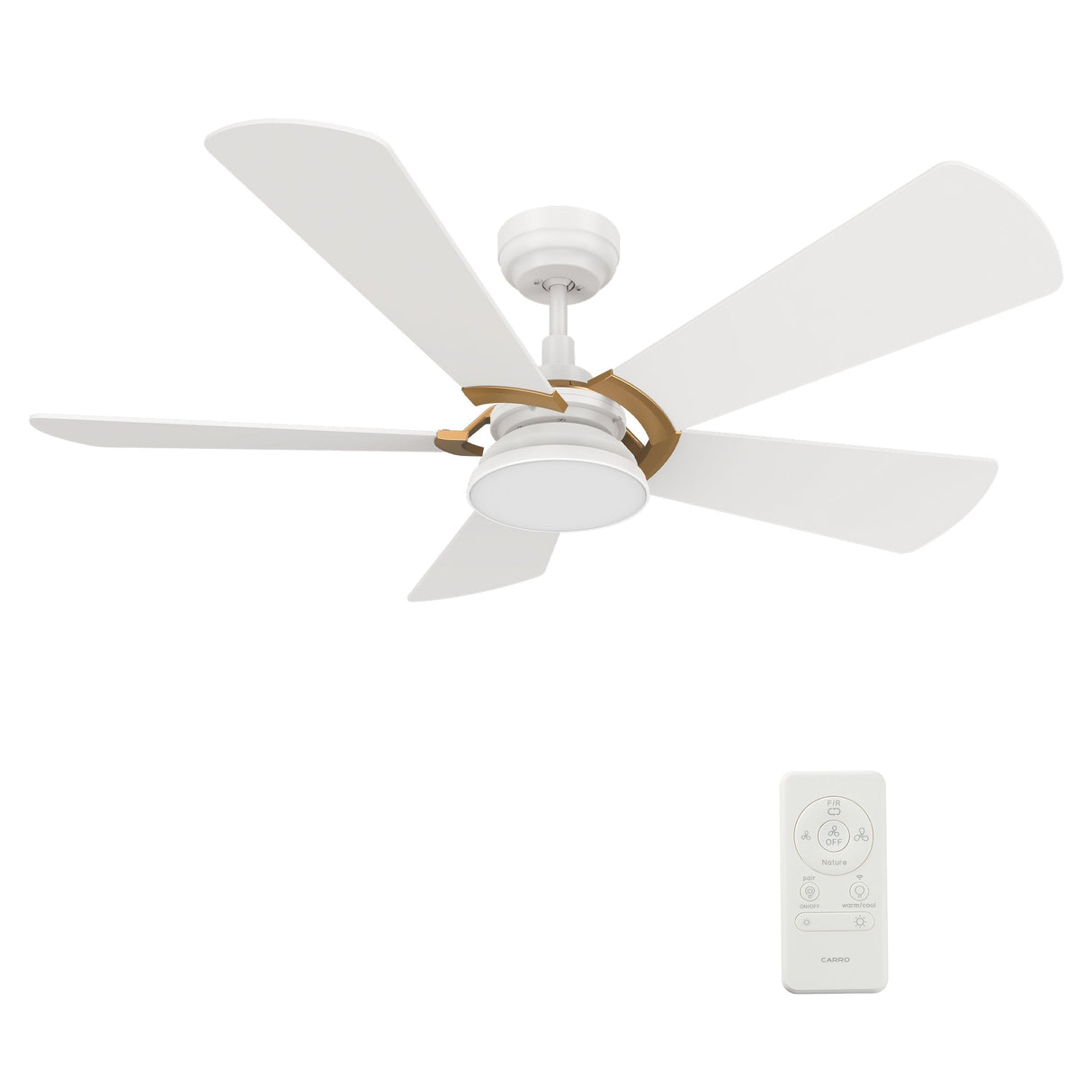 SAVILI 52 In 5 Blade Smart Ceiling Fan With Integrated LED Lights With Google Home