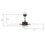 APPLETON 56 In 5 Blade Smart Ceiling Fan With Integrated LED Lights With Google Home