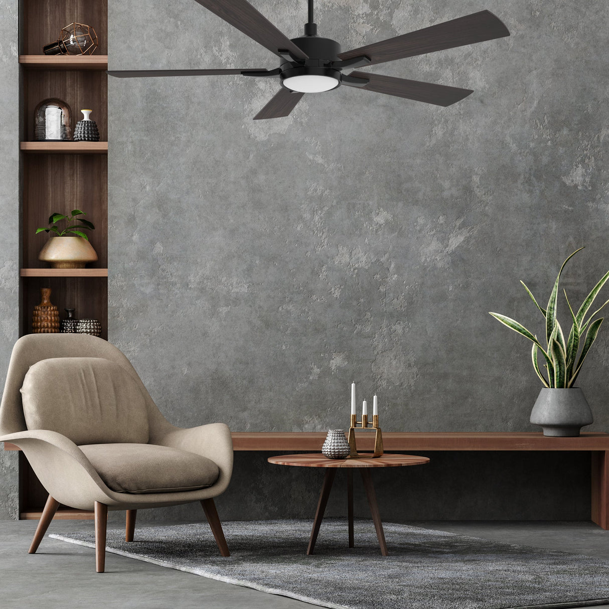 APPLETON 56 In 5 Blade Smart Ceiling Fan With Integrated LED Lights With Google Home
