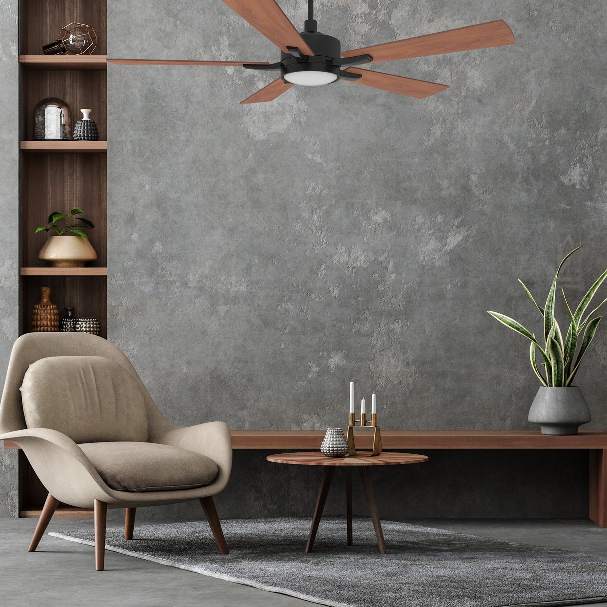 APPLETON 56 In 5 Blade Smart Ceiling Fan With Integrated LED Lights With Google Home