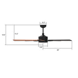 APPLETON 56 In 5 Blade Smart Ceiling Fan With Integrated LED Lights With Google Home