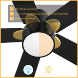 TARRASA 52 inch 5-Blade Flush Mount Smart Ceiling Fan with LED Light & Remote