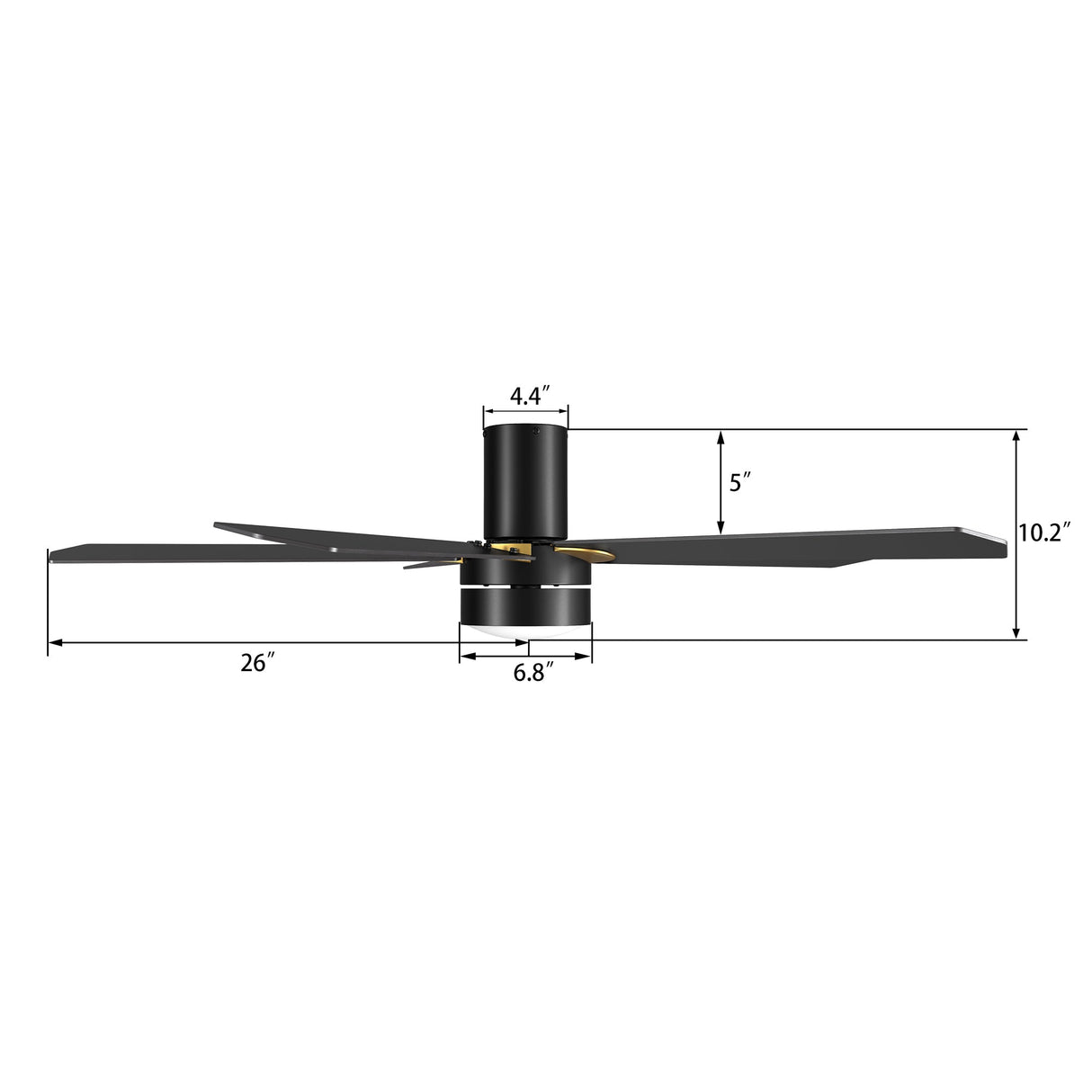 TARRASA 52 inch 5-Blade Flush Mount Smart Ceiling Fan with LED Light & Remote