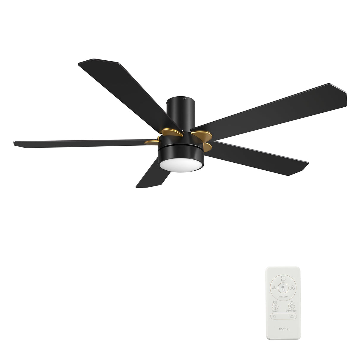 TARRASA 52 inch 5-Blade Flush Mount Smart Ceiling Fan with LED Light & Remote