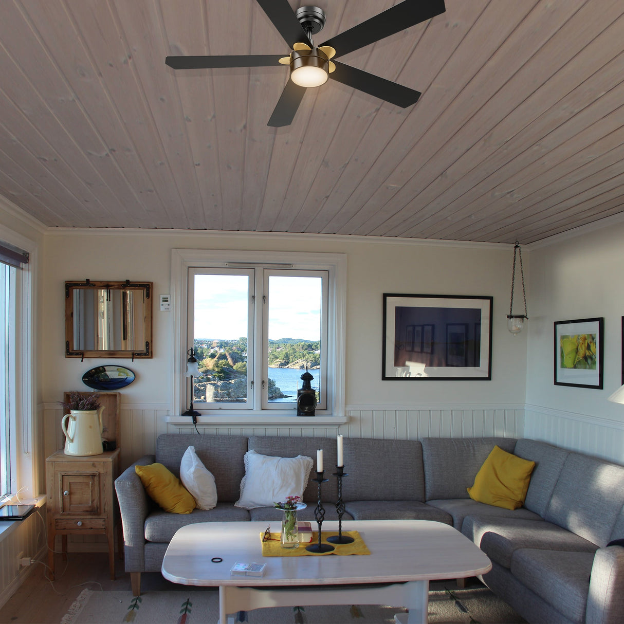 TARRASA 52 In 5 Blade Smart Ceiling Fan With Integrated LED Lights With Google Home