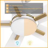 OLINDA 52 In 5 Blade Smart Ceiling Fan With Integrated LED Lights With Google Home