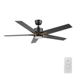MONTGOMERY 52 In 5 Blade Smart Ceiling Fan With Integrated LED Lights With Google Home