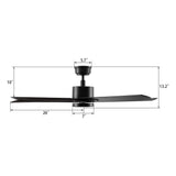 MONTGOMERY 52 In 5 Blade Smart Ceiling Fan With Integrated LED Lights With Google Home