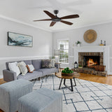 SALEM 52 In 5 Blade Smart Ceiling Fan Without  LED  Lights With Google Home
