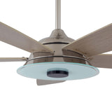 Journey 52 Inch 5 Blade Smart Ceiling Fan With Led Light Kit Remote Silver Light Wood