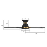 ESPEAR 52 In 5 Blade Smart Ceiling Fan With Integrated LED Lights With Google Home