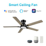 ESPEAR 52 In 5 Blade Smart Ceiling Fan With Integrated LED Lights With Google Home