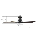 ESPEAR 52 In 5 Blade Smart Ceiling Fan With Integrated LED Lights With Google Home