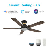 ESPEAR 52 In 5 Blade Smart Ceiling Fan With Integrated LED Lights With Google Home