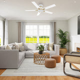 ESPEAR 52 In 5 Blade Smart Ceiling Fan With Integrated LED Lights With Google Home