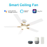 ESPEAR 52 In 5 Blade Smart Ceiling Fan With Integrated LED Lights With Google Home