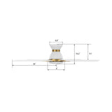 ESPEAR 52 In 5 Blade Smart Ceiling Fan With Integrated LED Lights With Google Home