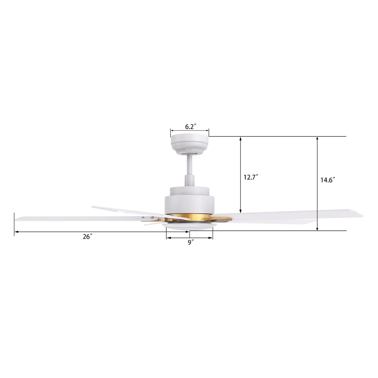 ESPEAR 52 inch 5-Blade Smart Ceiling Fan with LED Light & Remote