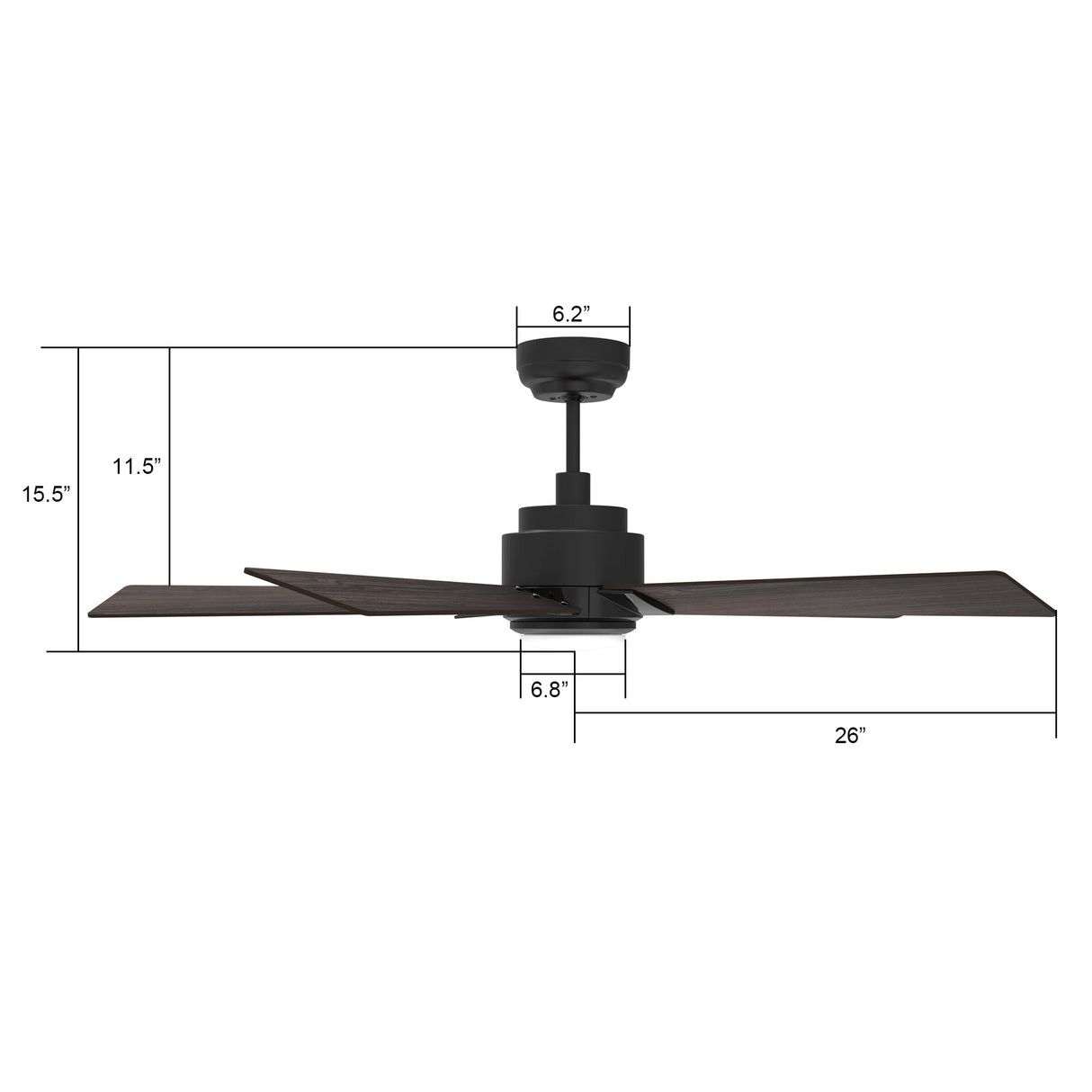 ASCENDER 52 In 5 Blade Smart Ceiling Fan With Integrated LED Lights With Google Home