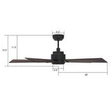 ASCENDER 52 In 5 Blade Smart Ceiling Fan With Integrated LED Lights With Google Home