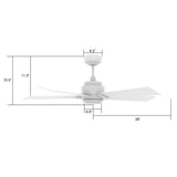 ASCENDER 52 In 5 Blade Smart Ceiling Fan With Integrated LED Lights With Google Home