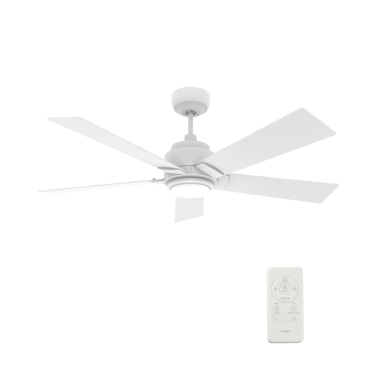 ASCENDER 52 In 5 Blade Smart Ceiling Fan With Integrated LED Lights With Google Home