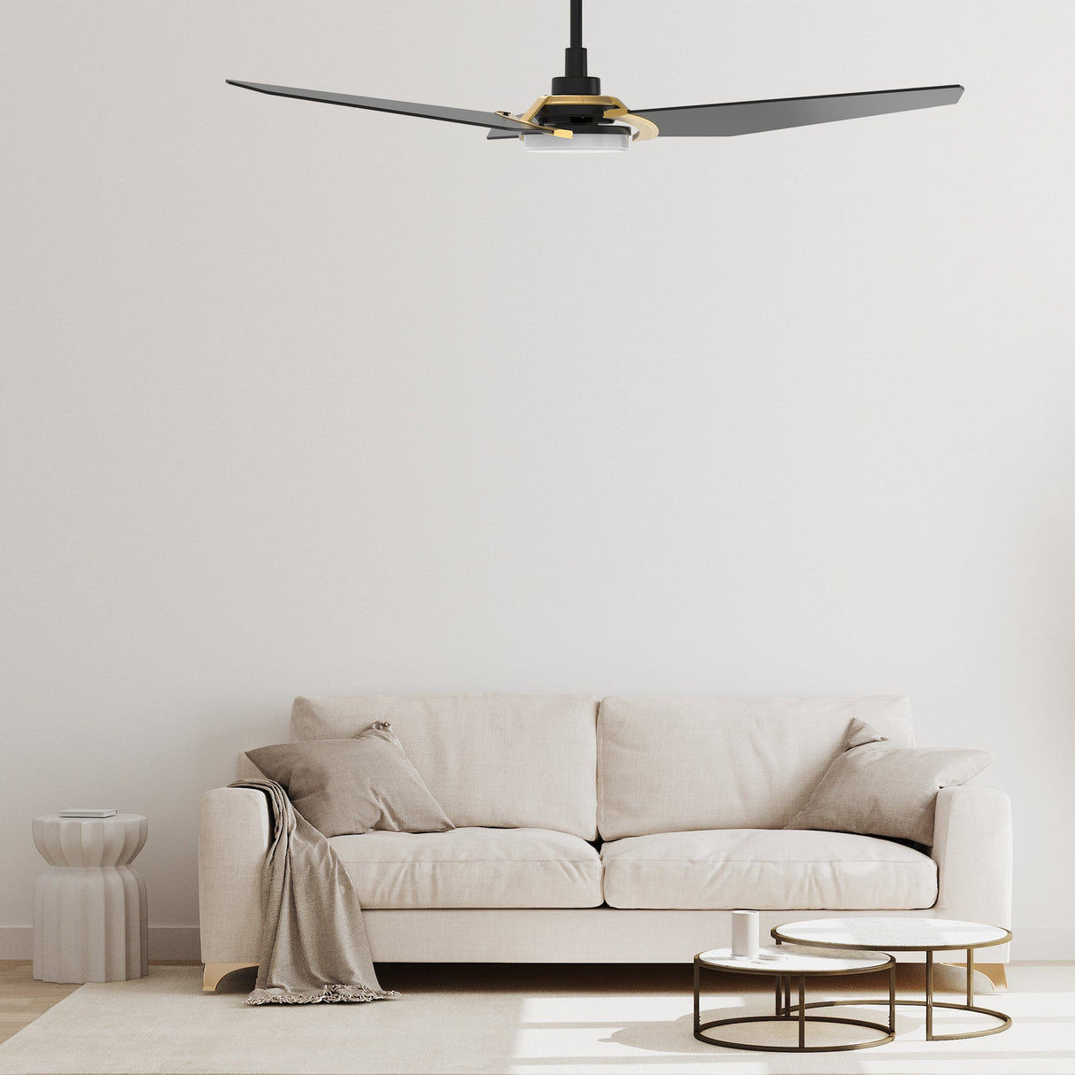 KAJ 56 In 3 Blade Smart Ceiling Fan With Integrated LED Lights With Google Home