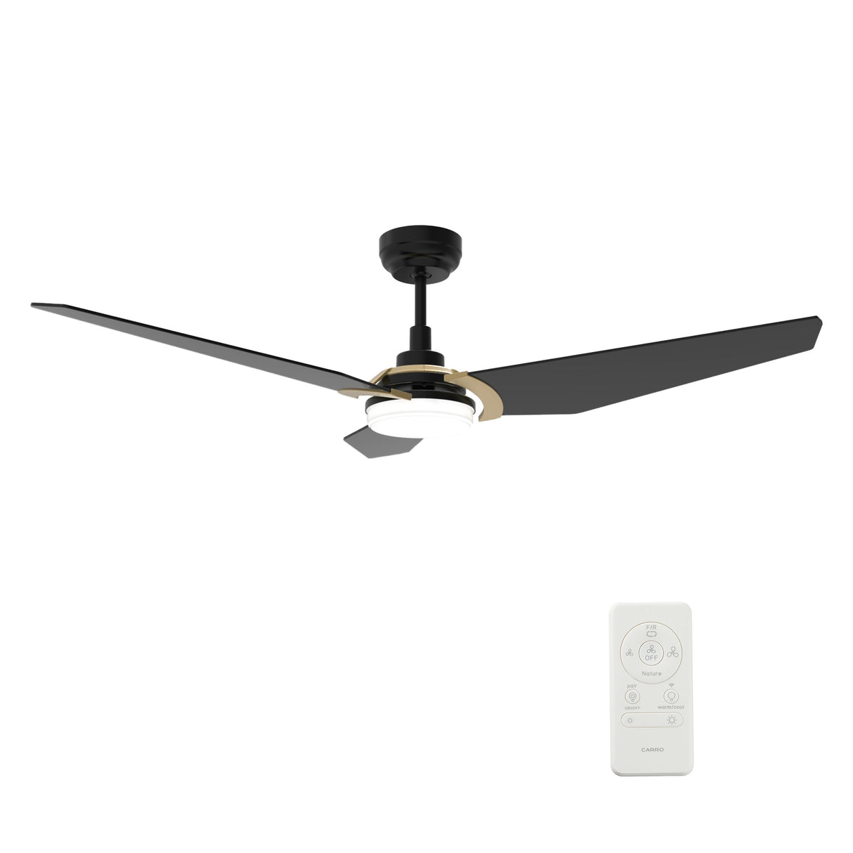 KAJ 56 In 3 Blade Smart Ceiling Fan With Integrated LED Lights With Google Home