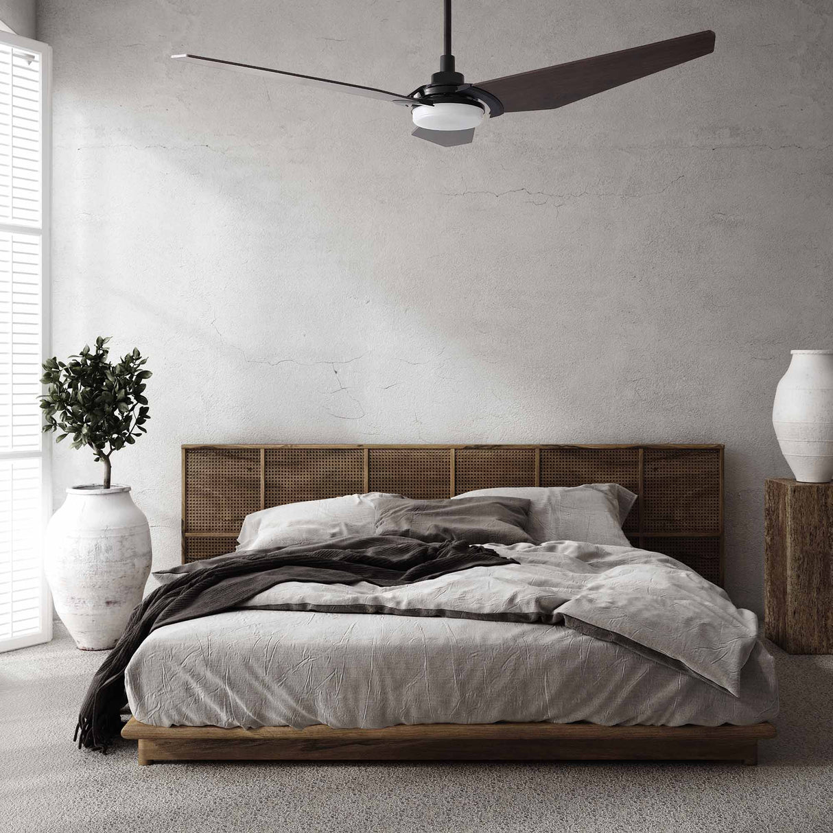 KAJ 56 In 3 Blade Smart Ceiling Fan With Integrated LED Lights With Google Home