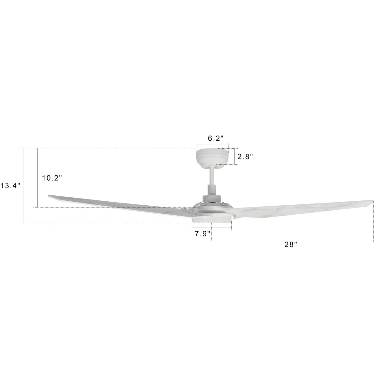KAJ 56 In 3 Blade Smart Ceiling Fan With Integrated LED Lights With Google Home