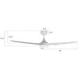 KAJ 56 In 3 Blade Smart Ceiling Fan With Integrated LED Lights With Google Home