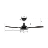 BRISA 56 In 3 Blade Smart Ceiling Fan With Integrated LED Lights With Google Home