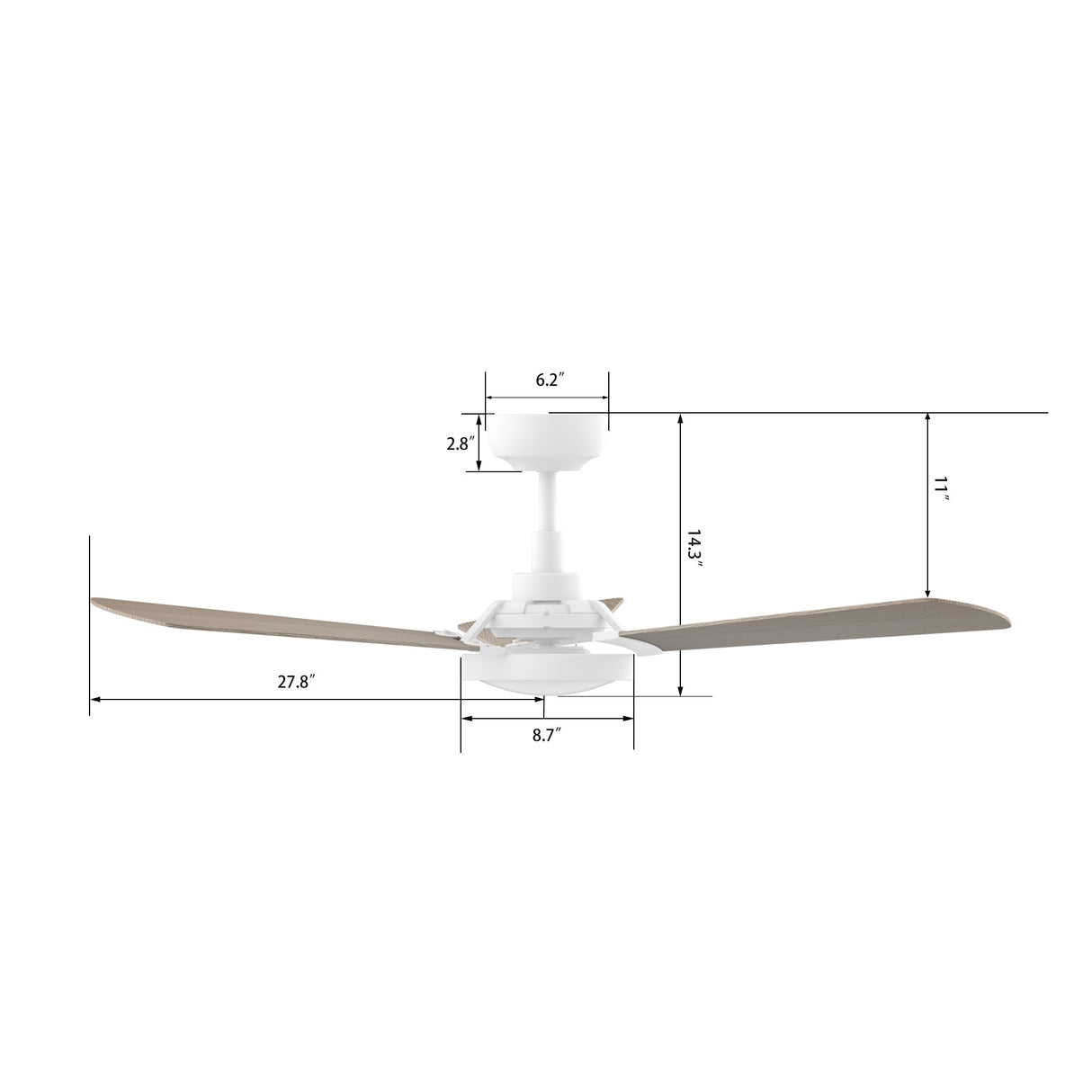 BRISA 56 In 3 Blade Smart Ceiling Fan With Integrated LED Lights With Google Home